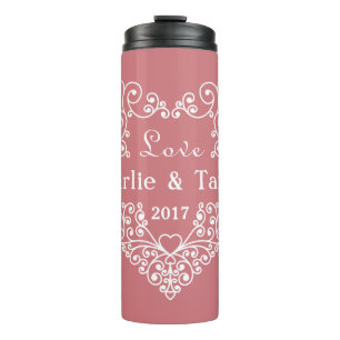 Ornamental Heart custom text tumbler