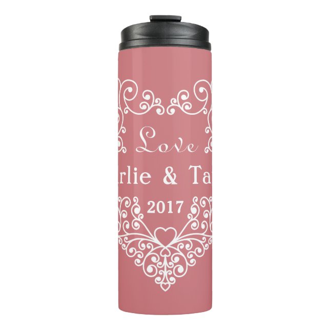 Ornamental Heart custom text tumbler (Front)
