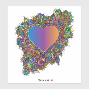 Ornamental Heart Floral Abstract Sticker Decal
