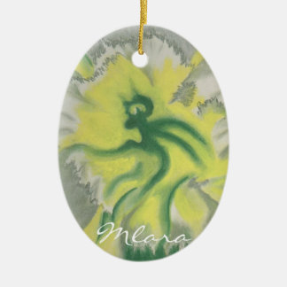 Ornamental Hibiscu with art work by Mlara Ceramic Tree Decoration
