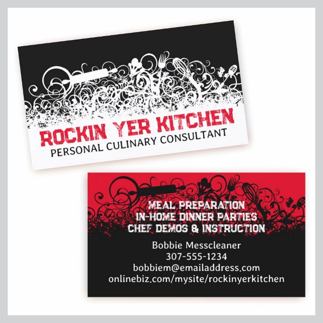 ornamental kitchen utensils cooking chef catering business card (Creator Uploaded)