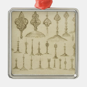 Ornamental knobs shaped as domes and minarets, fro metal tree decoration