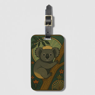 Ornamental Koala in Botanical Mandala Luggage Tag