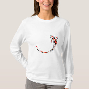 Ornamental Koi Fish Swimming Orange and Black T-Shirt