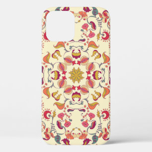 Ornamental Lace Pattern, circle background with ma iPhone 12 Case