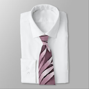Ornamental Leaves In Pastel Eggplant Hues Tie