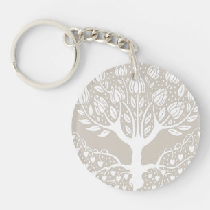 Ornamental Magnolia Tree by Aubrey Beardsley Key Ring