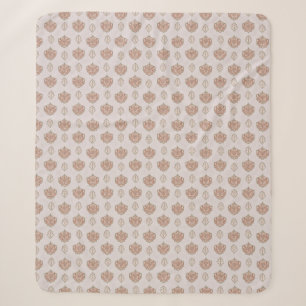 ornamental medallion pattern warm beige vintage sherpa blanket