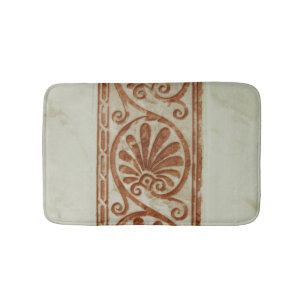 Ornamental Mediterranean Brown Border Bath Mat