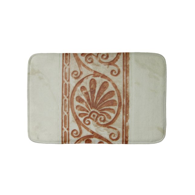 Ornamental Mediterranean Brown Border Bath Mat (Front)