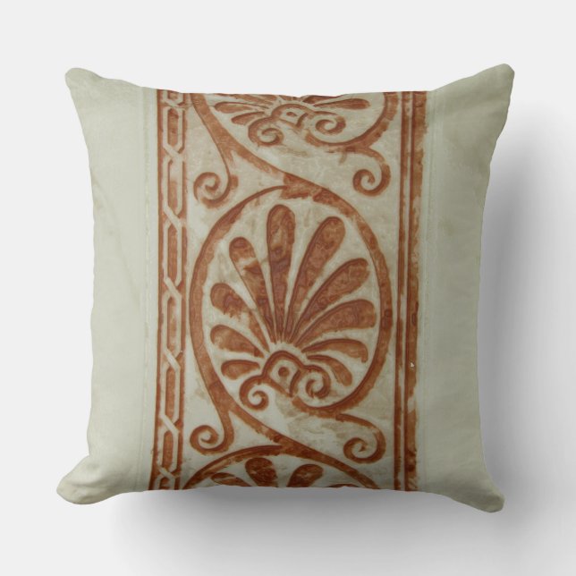 Ornamental Mediterranean Brown Border Cushion (Front)