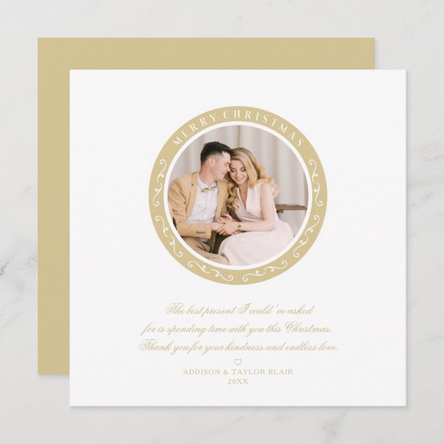 Ornamental Minimalist Classic Christmas Eve Photo (Front/Back)