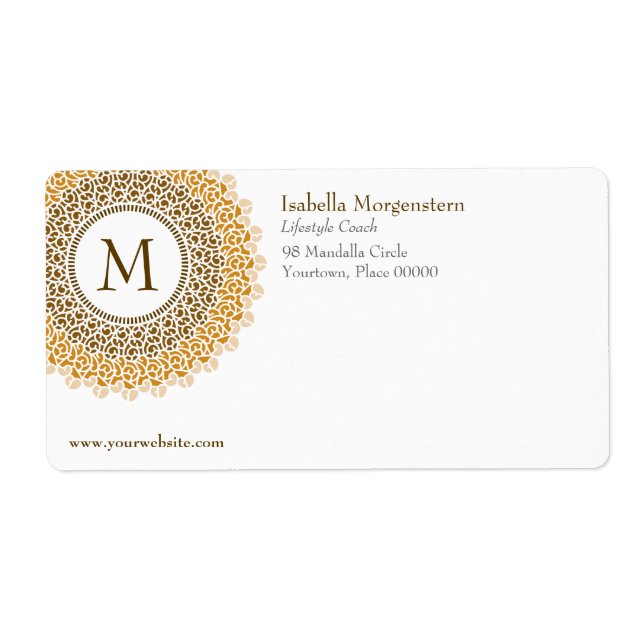 Ornamental Monogram Shipping Label (Front)