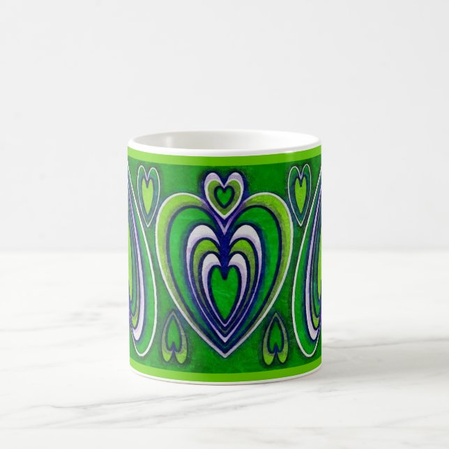 ornamental mug green hearts (Center)
