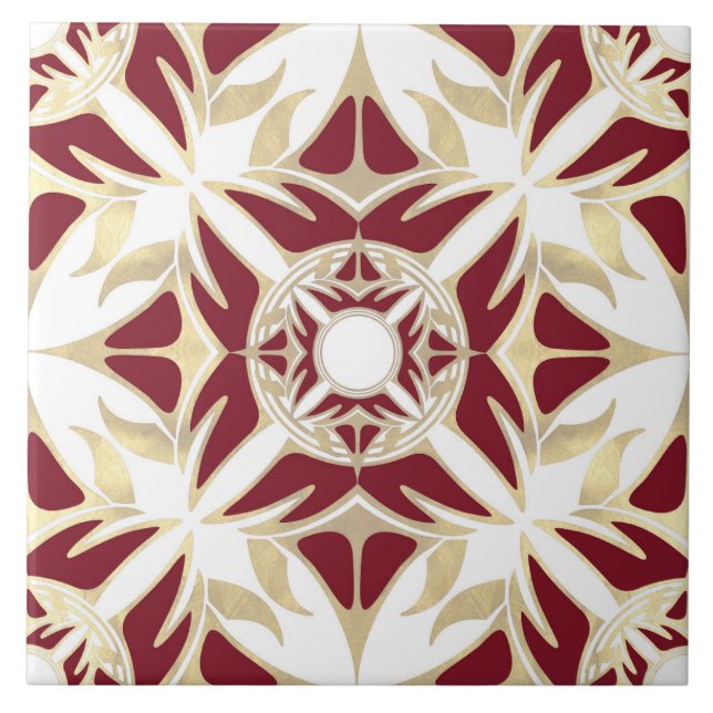 Ornamental pattern, abstract, elegant design ceramic tile (Front)