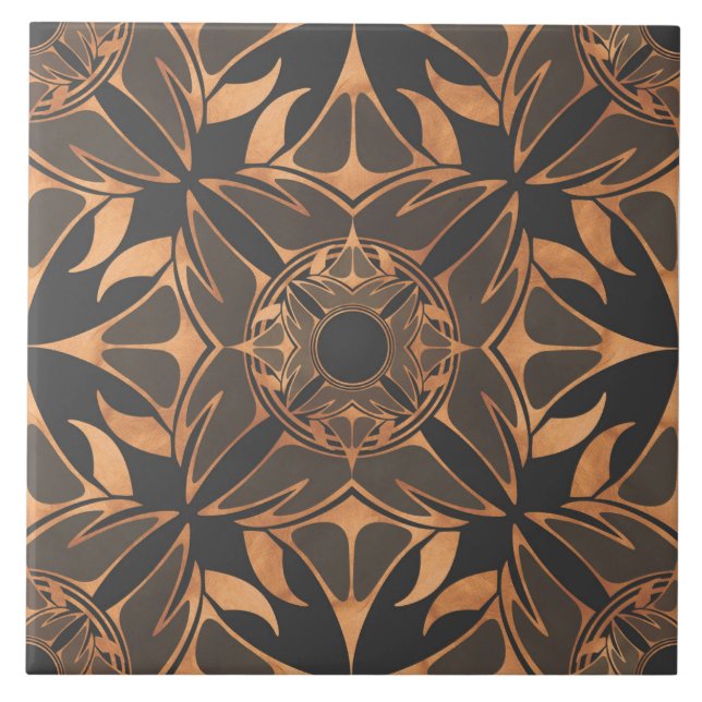 Ornamental pattern, abstract, elegant design ceramic tile (Front)