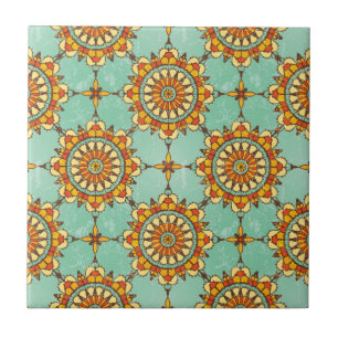 Ornamental pattern ceramic tile