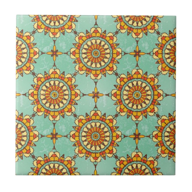 Ornamental pattern ceramic tile (Front)