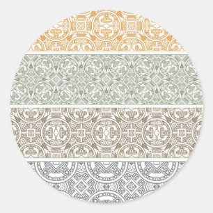 Ornamental pattern classic round sticker