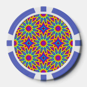 Ornamental pattern, multicolored, poker chips