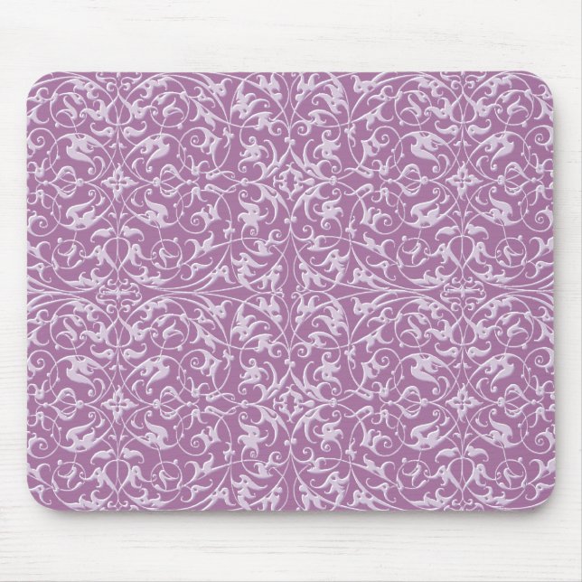Ornamental Pattern Purple Mouse Pad (Front)