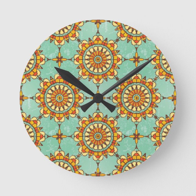Ornamental pattern round clock (Front)