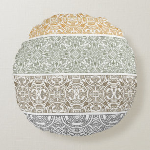 Ornamental pattern round cushion