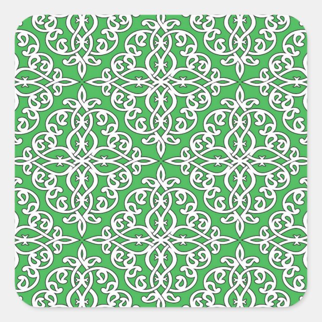 Ornamental pattern, seamless ethnic design. square sticker (Front)