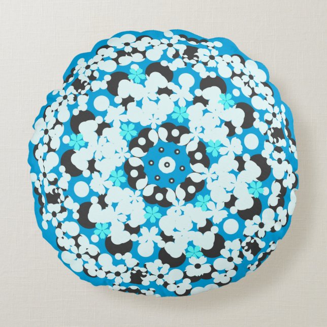 Ornamental patterned round pillow (Front)