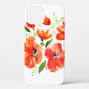 Ornamental Poppy Watercolor: Isolated Bouquet iPhone 12 Case