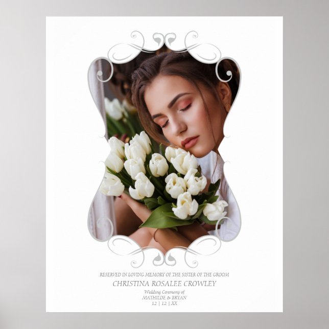 Ornamental Reserved Wedding Seat Tribute Loved One Poster (Front)