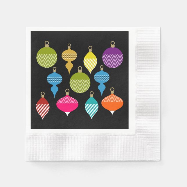 Ornamental Retro Christmas Decorative Ball Napkin (Front)