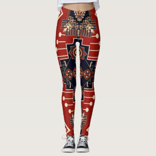 Ornamental Rug Design: Vintage Geometric. Leggings