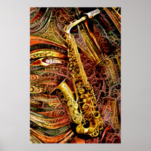 Ornamental Saxophon Poster