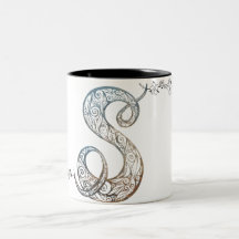 Ornamental Script Letter S Mug