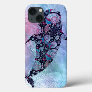 Ornamental Silhouette Whale iPhone 13 Case