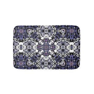 Ornamental style geometric moroccan kaliedoscope  bath mat