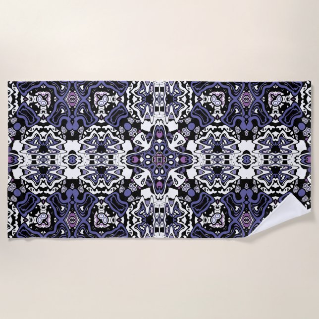 Ornamental style geometric moroccan kaliedoscope m beach towel (Front)