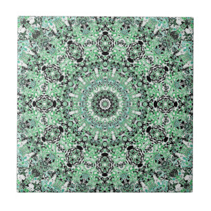 Ornamental style geometric moroccan kaliedoscope m ceramic tile