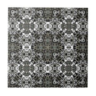 Ornamental style geometric moroccan kaliedoscope m ceramic tile