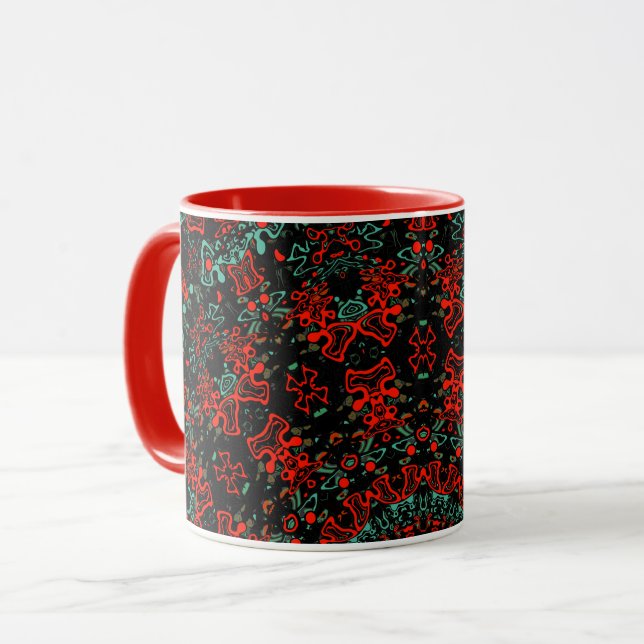 Ornamental style geometric moroccan kaliedoscope m mug (Front Left)