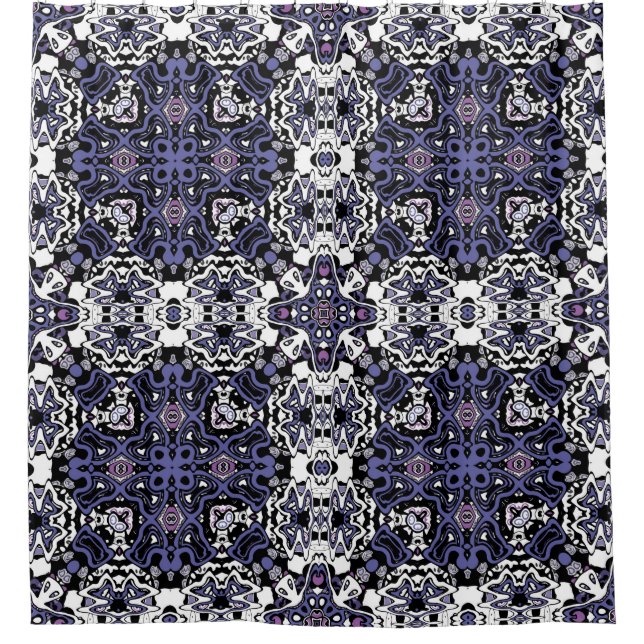 Ornamental style geometric moroccan kaliedoscope m shower curtain (Front)