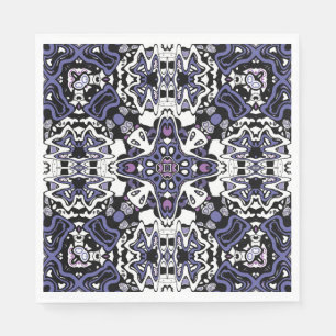 Ornamental style geometric moroccan kaliedoscope napkin