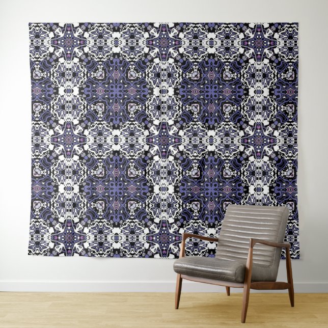 Ornamental style geometric moroccan kaliedoscope  tapestry (In Situ (Horizontal))