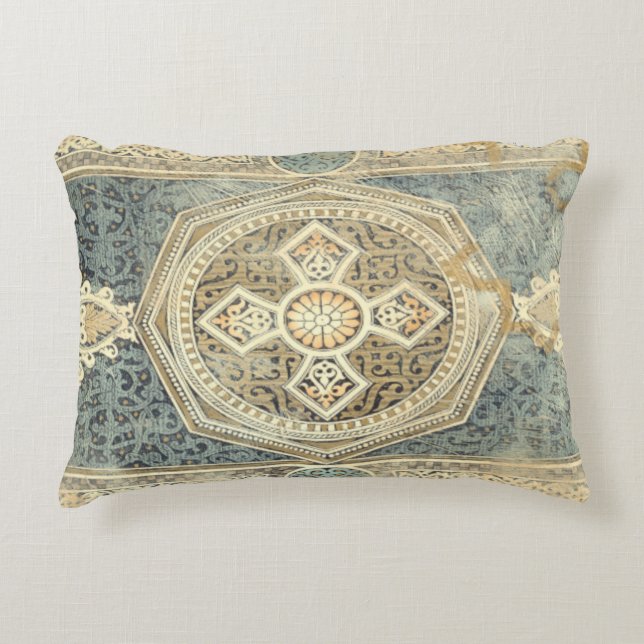 Ornamental Tapestry with Ornate Geometric Design Decorative Cushion (Front)