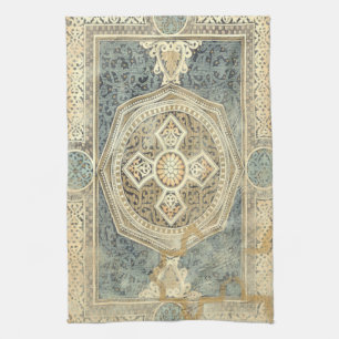 Ornamental Tapestry with Ornate Geometric Design Tea Towel