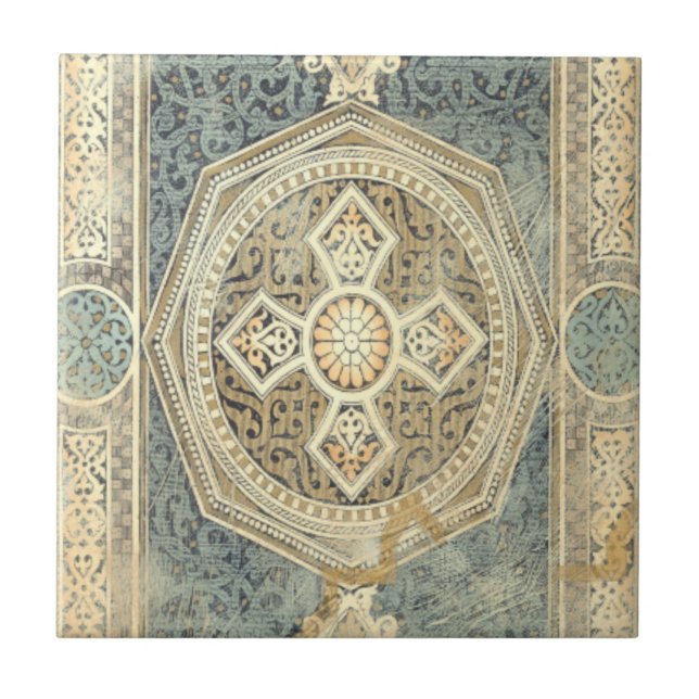 Ornamental Tapestry with Ornate Geometric Design Tile (Front)
