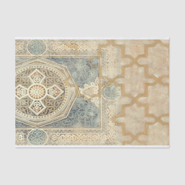 Ornamental Tapestry with Ornate Geometric Design Tissue Paper (Front)