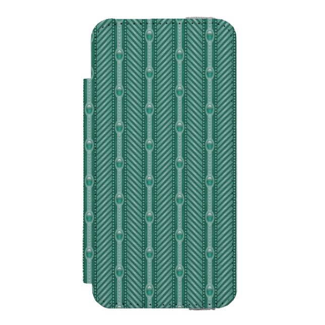 Ornamental Teal Pattern Incipio iPhone Wallet Case (Folio Front)