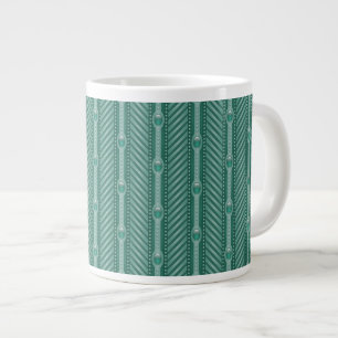 Ornamental Teal Pattern Large Coffee Mug